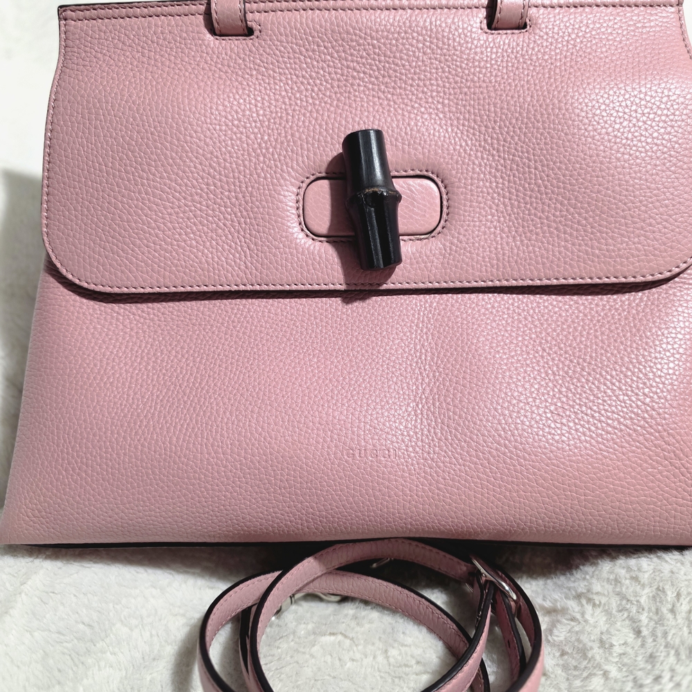 Gucci Pink Satchel with Black Clasp